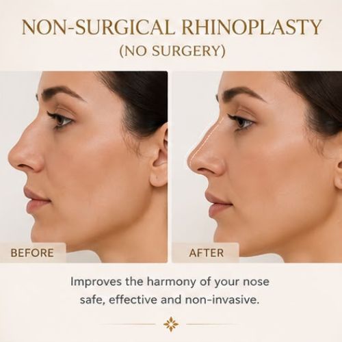 Non-surgical rhinoplasty — before and after