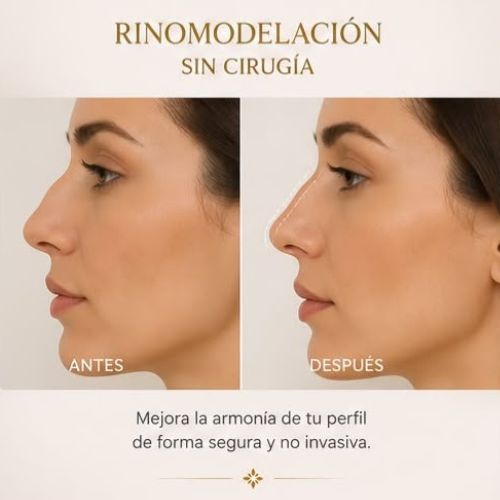 Rinomodelación sin cirugía — antes y después